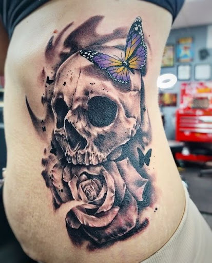 Explore music sleeve tattoo ideas, creative tattoo ideas in Fort Myers, available at Loyal 2 The Coil Tattoos & Piercings (Edison Mall Location Entrance F)