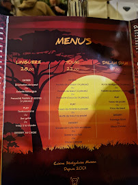 Lyon Dakar à Lyon menu