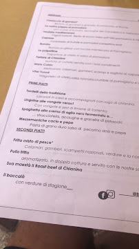 Menu / carte de Trattoria Betty Chicca à Pietrasanta