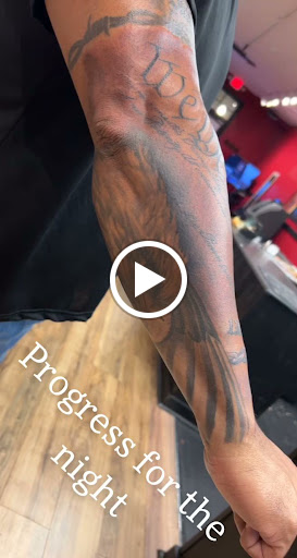 Explore forearm name tattoo ideas, creative tattoo ideas in Brunswick, available at Brunswick Tattoo Company