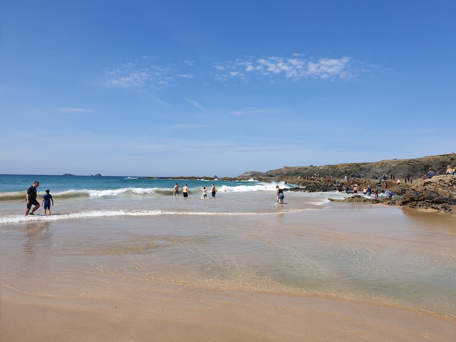 Foto van Treyarnon Bay met hoog niveau van netheid