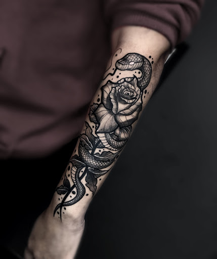 Explore tattoo ideas to fill space, creative tattoo ideas in Corona, available at Crop Circles Tattoo Studio