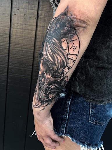 Explore abstract tattoo ideas for women, creative tattoo ideas in Fairmont, available at Heretic Ink