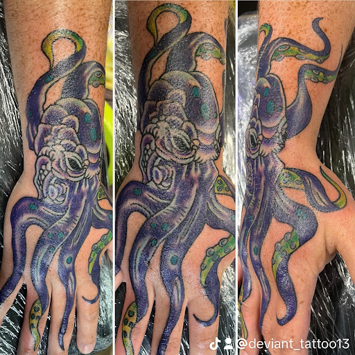 Explore egyptian tattoo sleeve ideas, creative tattoo ideas in Excelsior Springs, available at Deviant Tattoo Studio