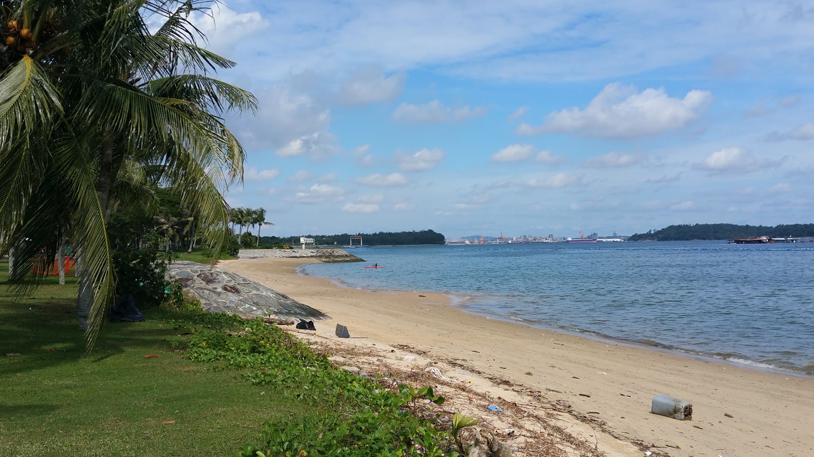 Pasir Ris Beach'in fotoğrafı parlak kum yüzey ile