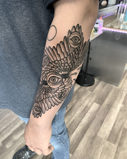 Explore warrior sleeve tattoo ideas, creative tattoo ideas in Modesto, available at Dying Art Tattoo