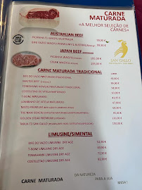 Menu du San Gallo Restaurante Grill Take Away à Canelas