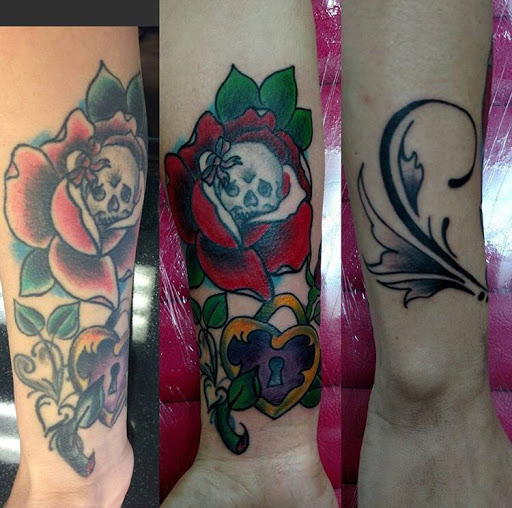 Explore torn skin tattoo ideas, creative tattoo ideas in San Diego, available at Sideshow Tattoo and Piercing