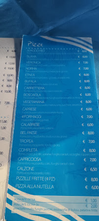 Menu du Ristorante Pizzeria A Modo Mio à Amantea