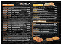 Carte du One Pizza à Miribel