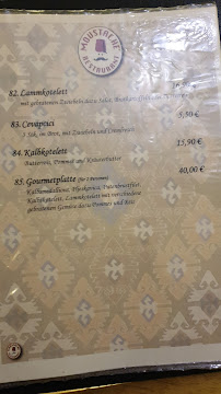 Restaurant Moustache Restaurant&Catering à Frankfurt (le menu)