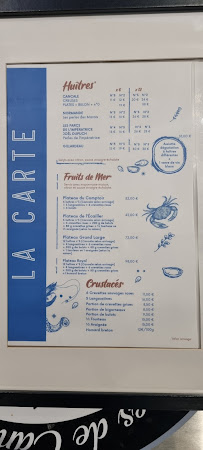 Restaurant de fruits de mer Aux Comptoirs à Chartres - menu / carte