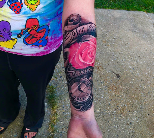 Explore tattoo elbow ideas, creative tattoo ideas in Peoria, available at InkCapital Tattoos