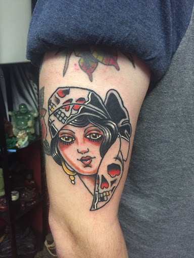 Explore hot rod tattoo ideas, creative tattoo ideas in Green Bay, available at Skinny Buddha Tattoo