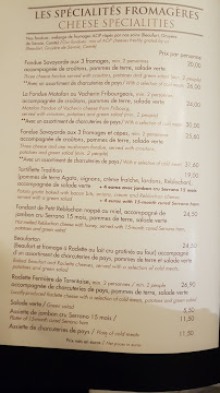 Carte du Restaurant Le Matafan Belle Plagne à La Plagne-Tarentaise