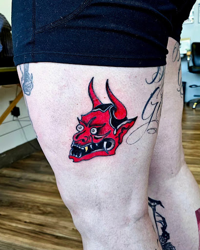 Explore cover up tattoo ideas female leg, creative tattoo ideas in Philadelphia, available at The Dahlia Collective