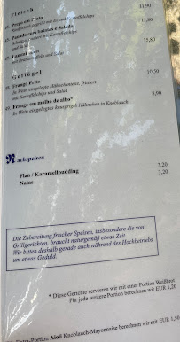 Restaurant portugais Kutscherhaus à Gross-Umstadt (le menu)
