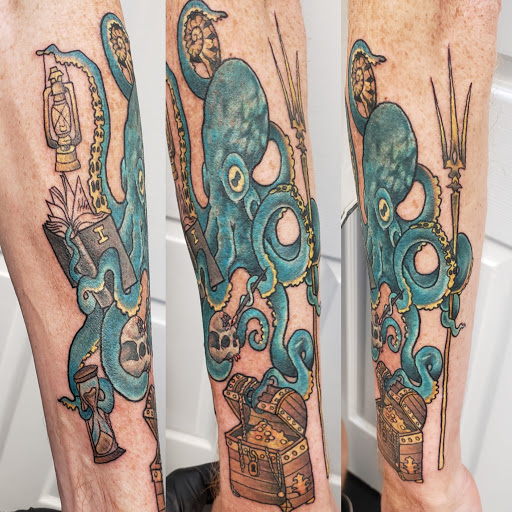 Explore aztec hand tattoo ideas, creative tattoo ideas in Toms River, available at Drop N Ink Tattoo Shop