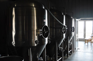 A row of beer taps
