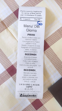 Menu / carte de Trattoria Pipino à Marinella di Sarzana