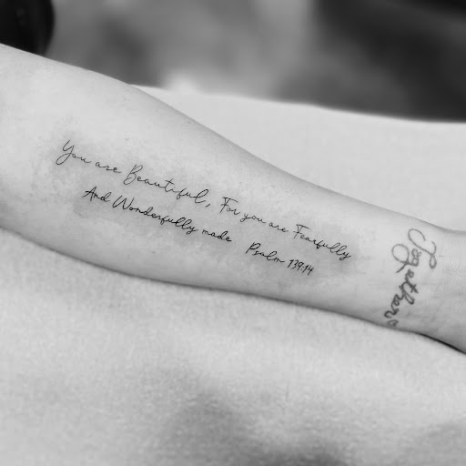 Explore female face tattoo ideas, creative tattoo ideas in High Ridge, available at Taylored ink