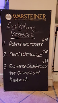 Menu / carte de Bacchus à Hamburg