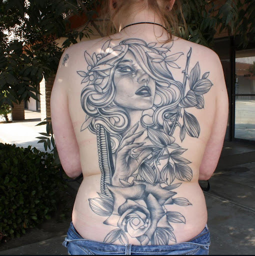 Explore sleeve tattoo ideas for ladies, creative tattoo ideas in Fresno, available at American High Voltage Tattoo