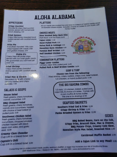 Barbecue Restaurant «Aloha Alabama BBQ and Bakery», reviews and photos, 2309 Westhaven Dr, Westport, WA 98595, USA