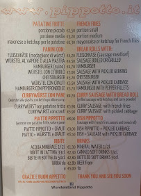 Wurstelstand Pippotto à Canazei menu