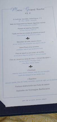 Restaurant La Grand' Roche à Bretignolles-sur-Mer (le menu)