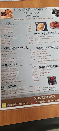 Carte du Les Grillades de Mousso à Dreux