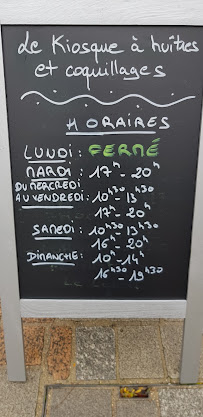 Menu / carte de Kiosque à huîtres Chironfils à Reims