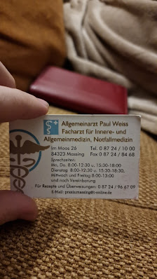 Fachärzte für Innere- und Allgemeinmedizin, Notfallmedizin Paul Weiss und Viktoria Lashkevich Im Moos 26, 84323 Massing, Deutschland