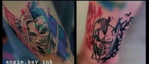 Explore black cat tattoo ideas, creative tattoo ideas in Casper, available at Luna & Lotus Amethyst Ink Angie Kay