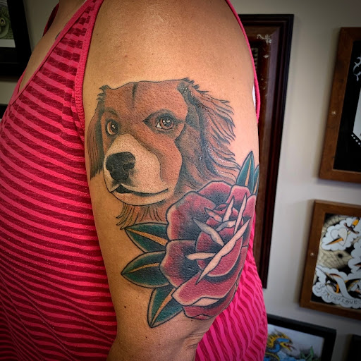 Explore haunted house tattoo ideas, creative tattoo ideas in Strasburg, available at Champion Tattoo Company