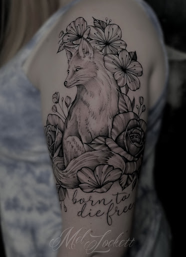 Explore sleeve filler tattoo ideas, creative tattoo ideas in Nashville, available at Mel Lockett Tattoos