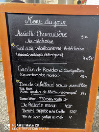 Restaurant Le Petit Bociu à Boucieu-le-Roi (le menu)