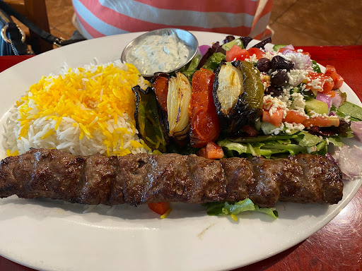 Ground beef (Koobideh) kabob with basmati saffron rice