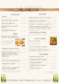 Menu du Pizzeria Ristorante Bar La Torate à Paluzza