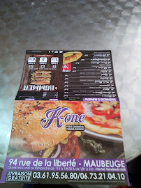 Restaurant K-One à Maubeuge (le menu)