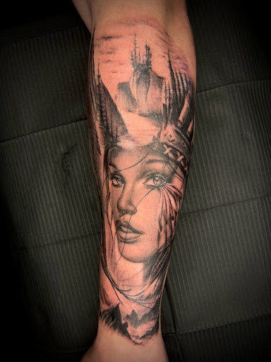 Explore forearm sleeve tattoo ideas, creative tattoo ideas in Henrico, available at Ink Therapy Tattoo Lounge
