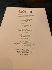 Restaurant Liquide à Paris - menu / carte