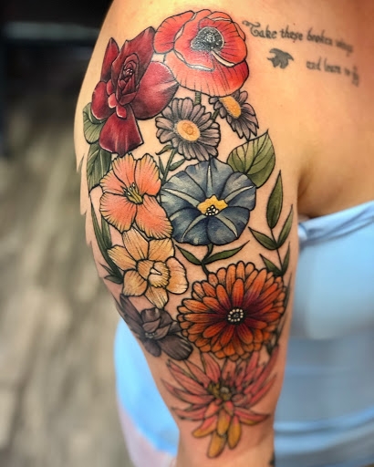 Explore marine corp tattoo ideas, creative tattoo ideas in Batavia, available at The Pretty Pin-Up Tattoo Parlor
