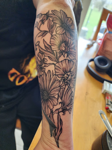 Explore life line tattoo ideas, creative tattoo ideas in Elyria, available at Distilled Ink Tattoo Parlor