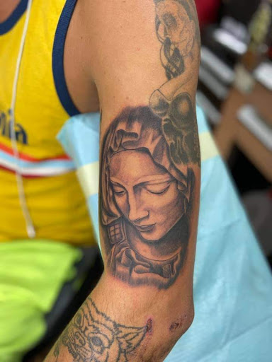 Explore angel memorial tattoo ideas, creative tattoo ideas in Bullhead City, available at Gold River Tattoo