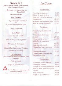 Menu / carte de Restaurant La Potiniere à Fleury-sur-Andelle