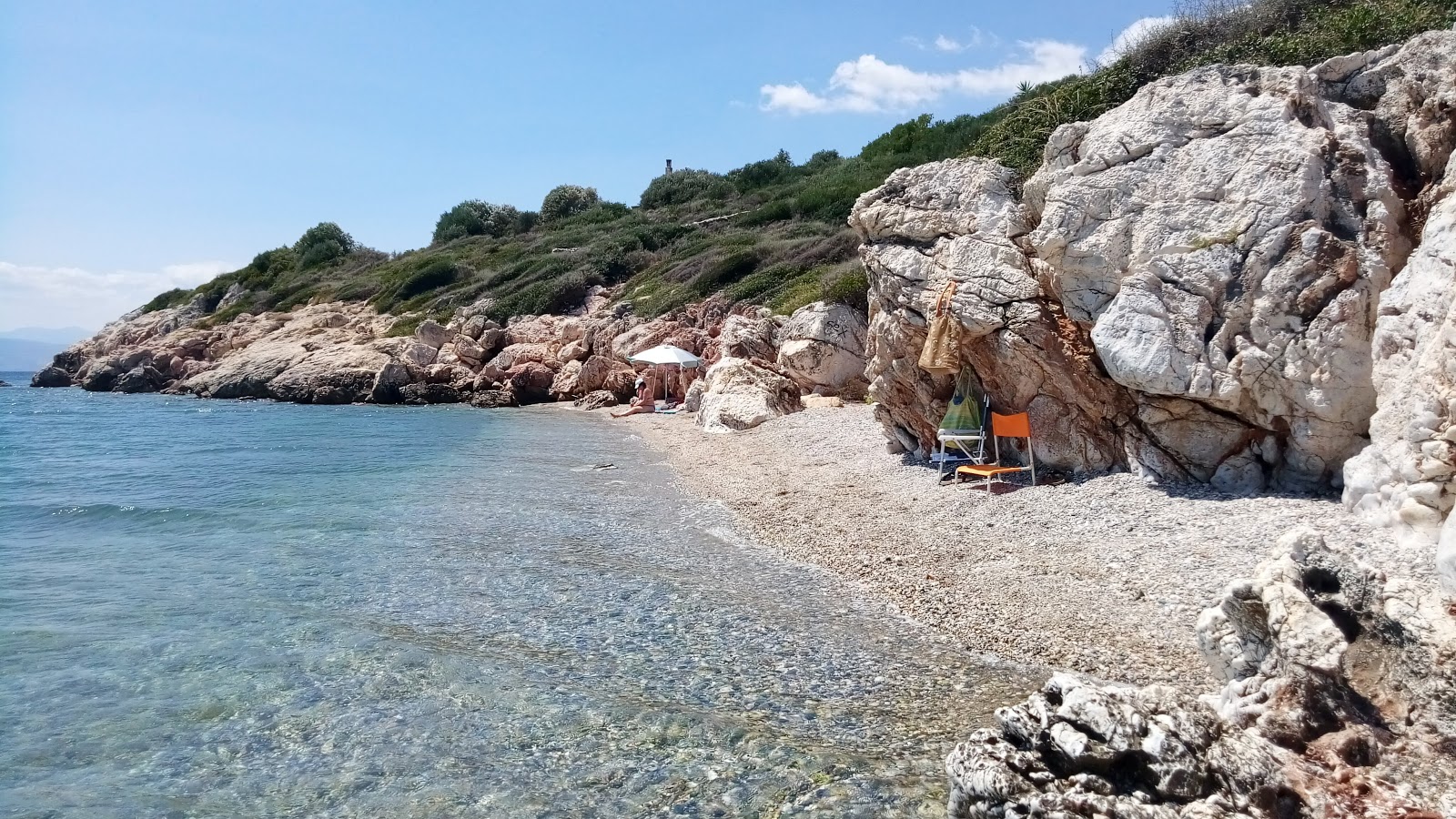 Fotografie cu Panagitsa beach cu o suprafață de nisip ușor și pietricel