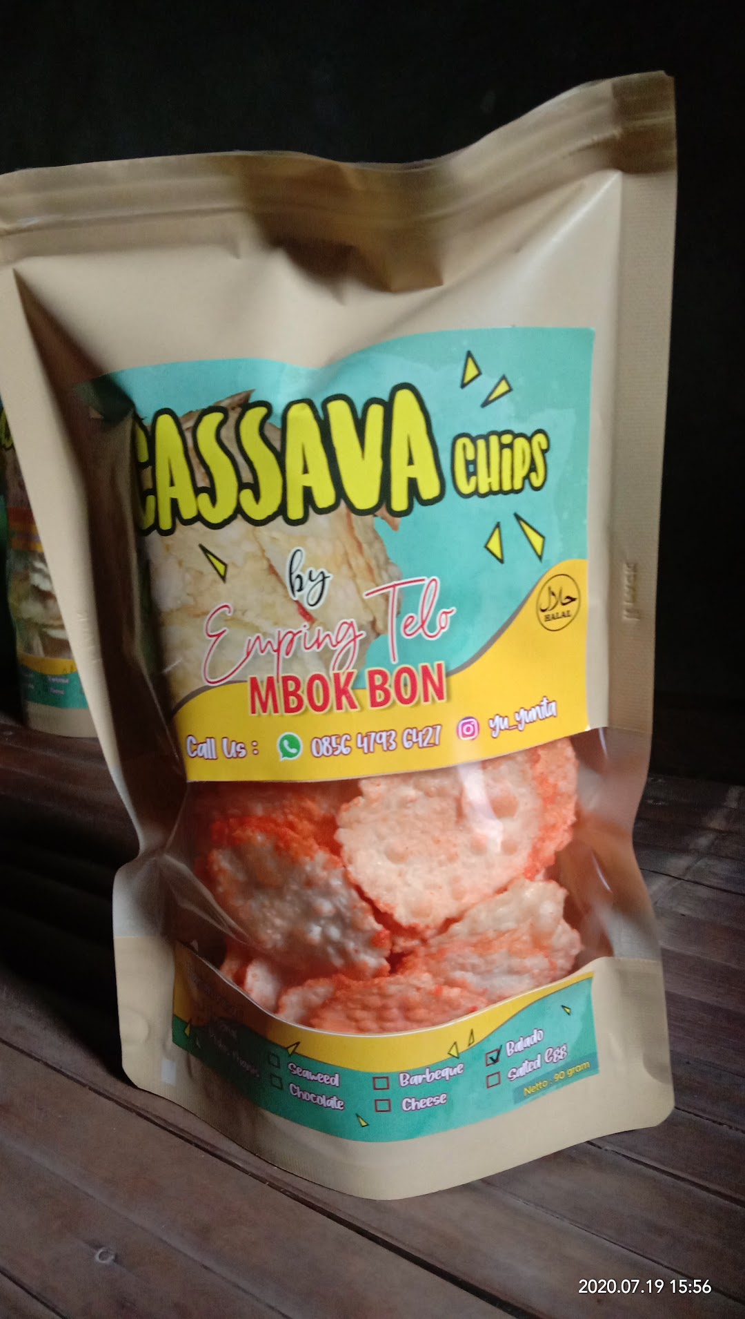 Cassava chips by Emping telo mbok bon