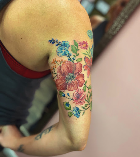Explore letter t tattoo ideas, creative tattoo ideas in Batavia, available at The Pretty Pin-Up Tattoo Parlor