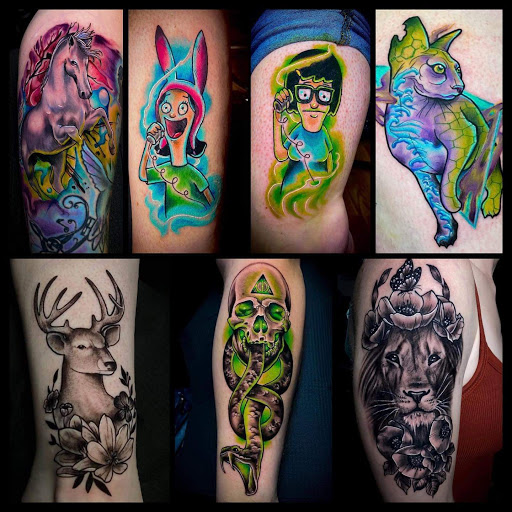 Explore tattoo ideas for a son's name, creative tattoo ideas in North Berwick, available at Skull and Snake Tattoo Studio Art Gallery